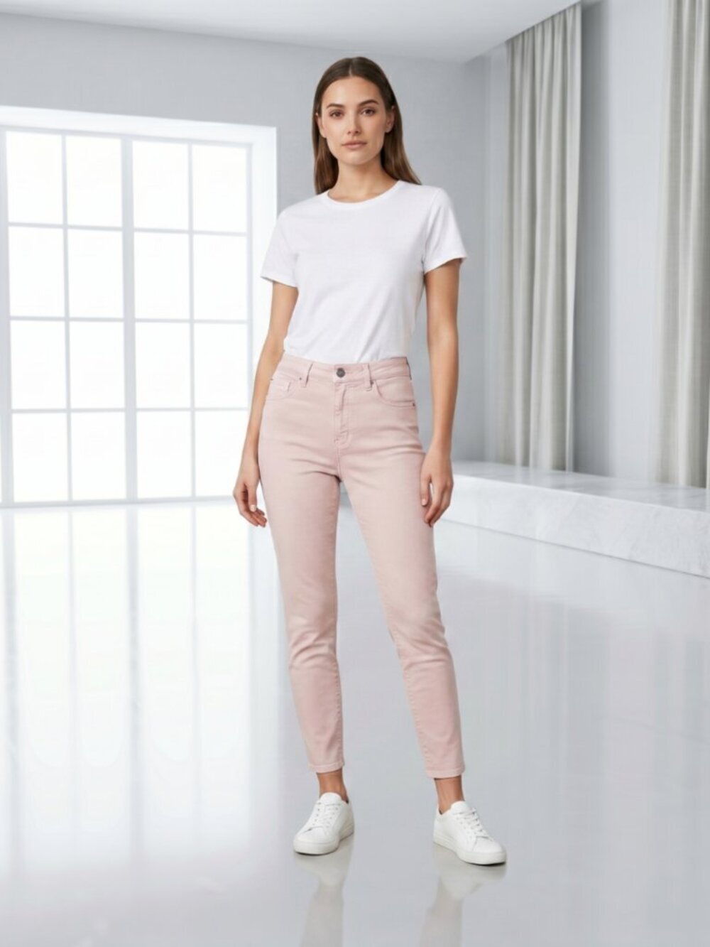 Aeropastle High Waisted Ankle Jegging Pink Blush Size 6 Regular